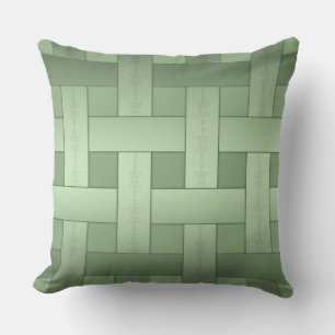 Coussin Soie verte transparente sans couture motif rayé mo