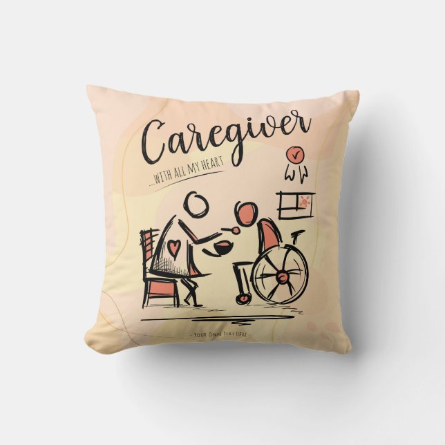 Coussin Soigneur ...Avec Tout Mon Coeur. Cadeau (Recto)