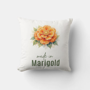 Coussin Soin plat de fleurs de souci d'octobre remerciant 