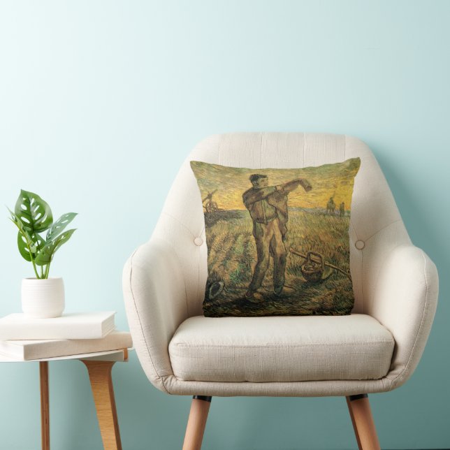 Coussin Soir - Fin de journée de Vincent van Gogh (Chaise)