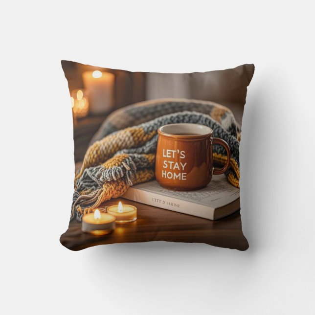 Coussin Soirée aux chandelles chaleureuses et cosy (Recto)