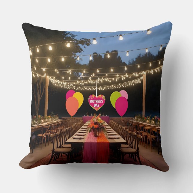 Coussin Soirée de la Fête des Mères en Bohême Rustique (Recto)