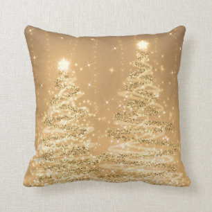 Coussin Soirée de Noël Élégante Étincelante Arbres é