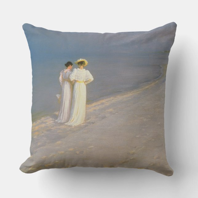 Coussin Soirée d'été sur la plage du sud de Skagen (Recto)