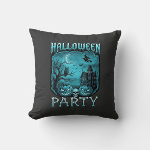 Coussin Soirée Halloween Maison Hantée Citrouilles Crâne S