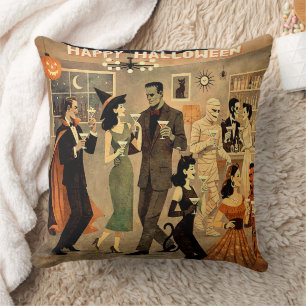 Coussin Soirée Martini Halloween Rétro Milieu de Siècle 40