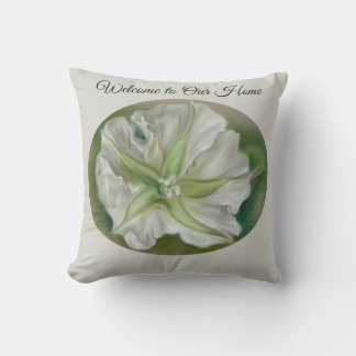 Coussin Soirée Moonflower Pastel Art Custom Text