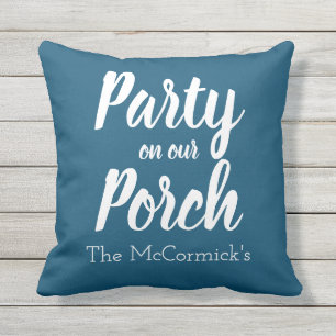 Coussin Soirée Porch Party Dark Blue Patio Personnalisée