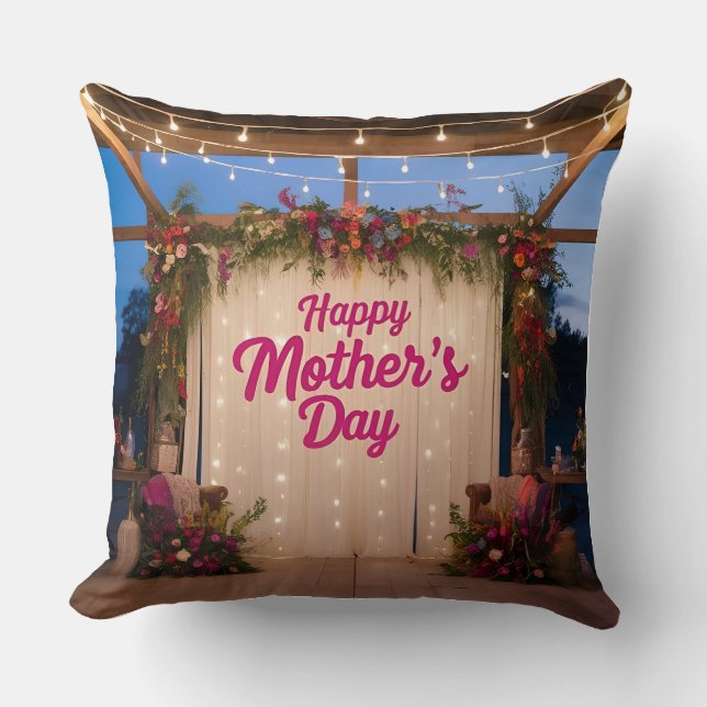 Coussin Soirée rustique ohème : Fête des Mères (Recto)