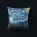 Coussin Soirée Van Gogh Starry. Art du ciel impressionnist<br><div class="desc">Van Gogh "The Starry Night" lance l'oreiller. L'impressionnisme bleu ciel et l'art des étoiles.</div>
