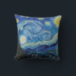Coussin Soirée Van Gogh Starry. Art du ciel impressionnist<br><div class="desc">Van Gogh "The Starry Night" lance l'oreiller. L'impressionnisme bleu ciel et l'art des étoiles.</div>