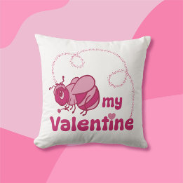 Coussin Sois mon joli dessin Valentine Bumble Bee