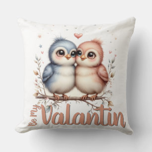 Coussin Sois mon Valentin – Jolies tourterelles d'amour po