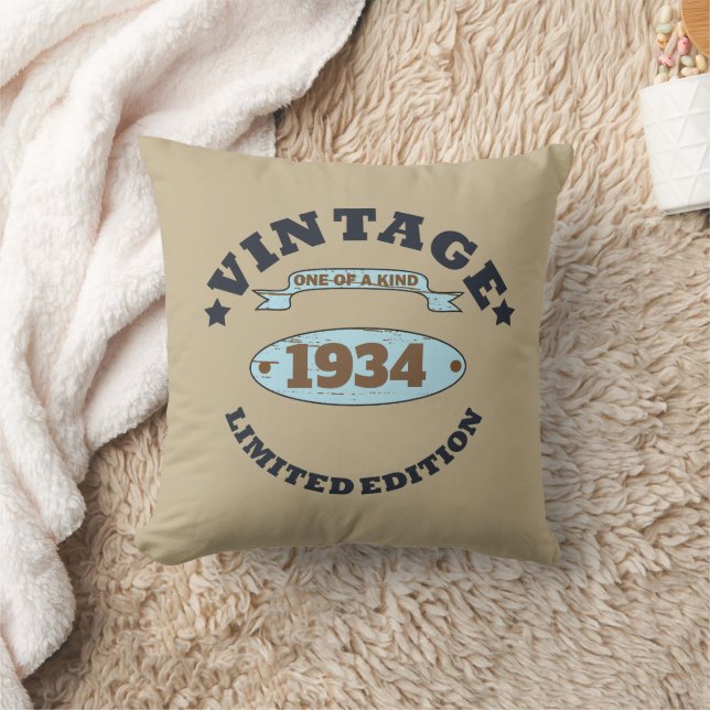 Coussin Soixante-dix vintage 90e anniversaire personnalisé (Couverture)
