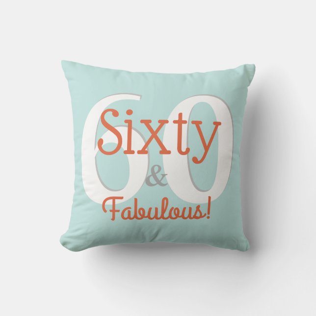 Coussin Soixante & Fabuleux Joyeux 60e Anniversaire Sarcel (Recto)