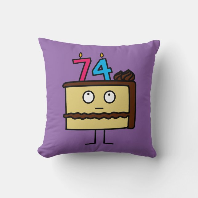 Coussin soixante-quatorzième Gâteau d'anniversaire avec (Recto)