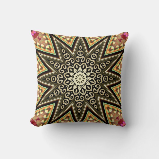 Coussin Solar Groove Black Gold Décor Star Cushion (Recto)
