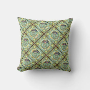 Coussin Soleil céleste dimensionnel Turquoise