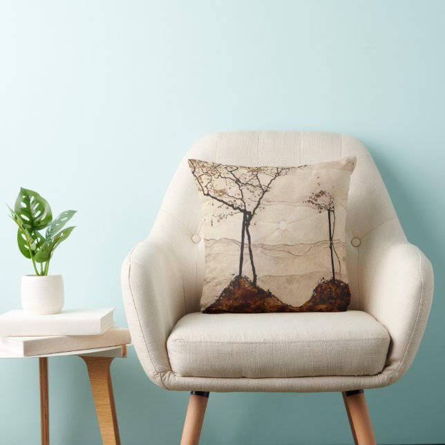 Coussin Soleil d'automne et arbres par Egon Schiele, Art V (Chaise)