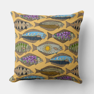 Coussin Soleil de flétan d'Alaska