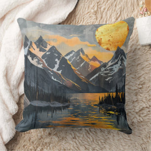 Coussin Soleil Doré Sur Montagnes Enneigées – Bohème Sauva