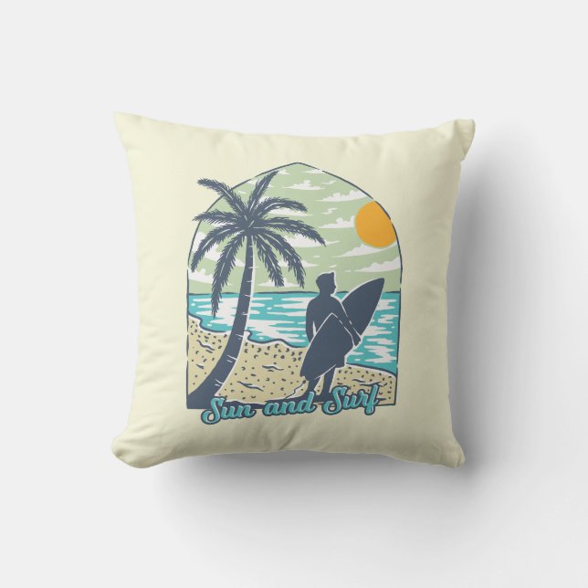 Coussin Soleil et Surf (Recto)