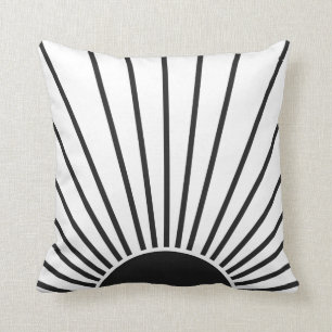 Coussin Soleil Levant Soleil Noir Et Blanc Soleil Abstrait