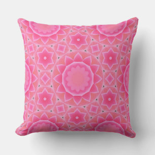 Coussin Soleil rose et étoiles petite fille motif en mosaï