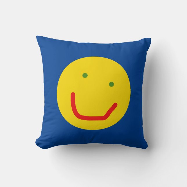Coussin Soleil souriant, visage joyeux (Recto)