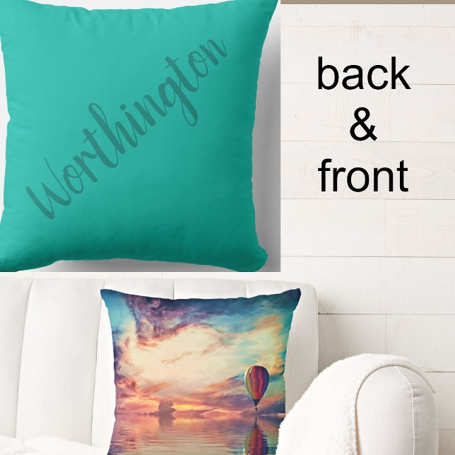 Coussin Soleil Turquoise Pittoresque à air chaud (Créateur téléchargé)