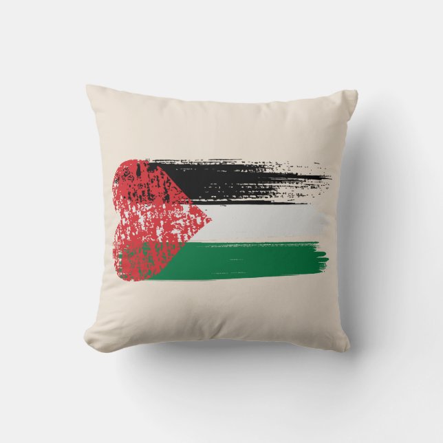 Coussin Solidarité palestinienne | Amour, Justice et Liber (Recto)