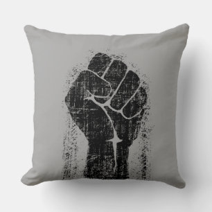 Coussin Solidarité Poing Grunge Style Distressed