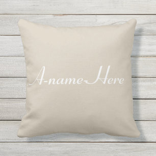 Coussin Solide gris personnalisé avec nom blanc personnali