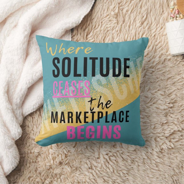 Coussin Solitude Introspection Introvert Nietzsche quote (Couverture)