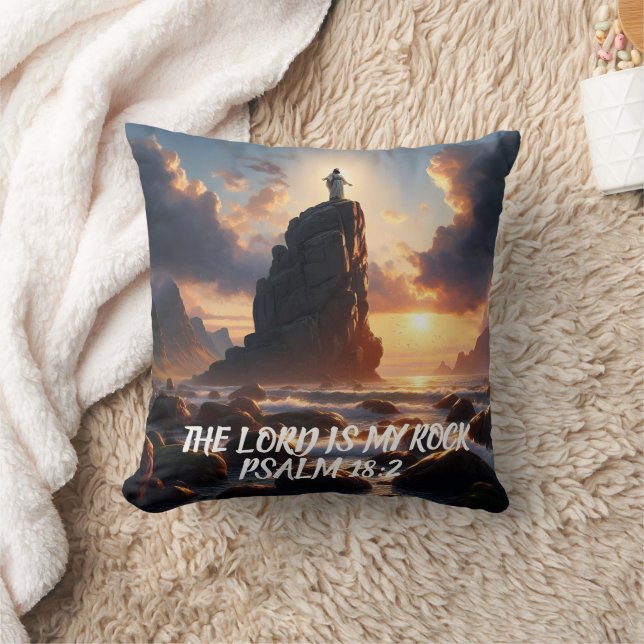 Coussin Solitude sur la mer L'Eternel EST MON ROCHER (Couverture)