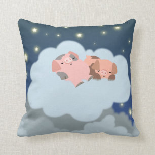 Coussin sommeillant de porcelets de bande dessiné