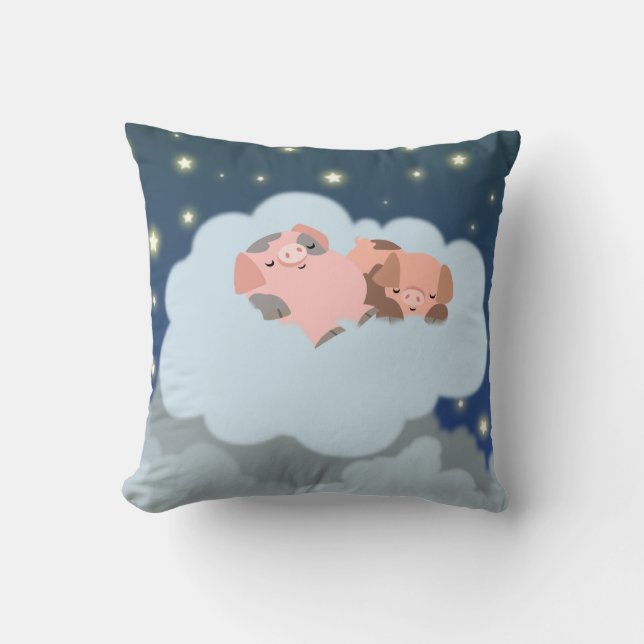Coussin sommeillant de porcelets de bande dessinée (Recto)