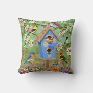 Coussin Songbirds Lily Garden Birdhouse