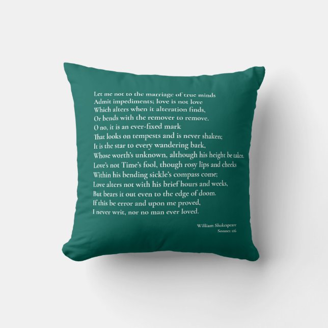 Coussin Sonnet 116Laissez-moi ne pas parler du mariage des (Recto)