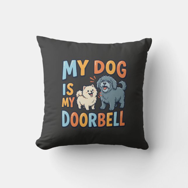 Coussin Sonnette Drôle pour Chien Amateur d'Animaux (Recto)