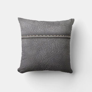 Coussin Sophistication en cuir noir : Luxe du cuir noir