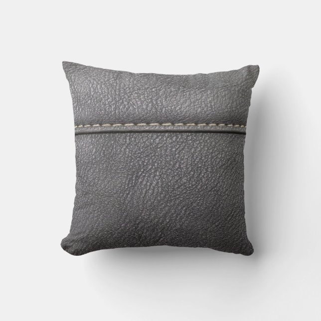 Coussin Sophistication en cuir noir : Luxe du cuir noir (Recto)
