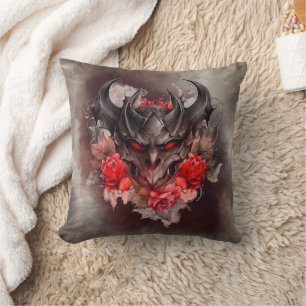 Coussin sorcellerie   Bête de démon fumé aux yeux rouges a