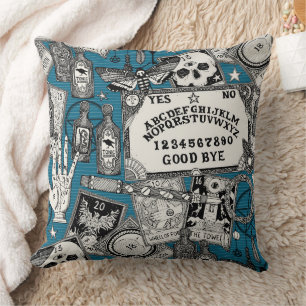 Coussin sorcellerie bleu paon