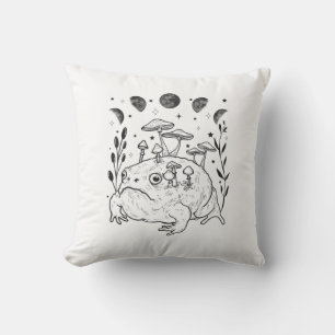 Coussin Sorcellerie de grenouille esthétique Academia Lune