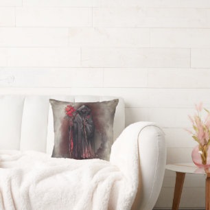 Coussin sorcellerie   Sorcière foncée foncée foncée brilla