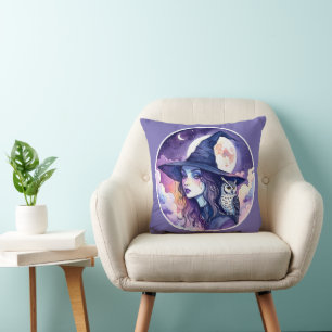 Coussin Sorcière avec un Hibou - Amusement des Fans d'Hall