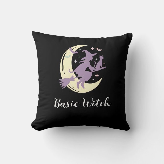 Coussin Sorcière basique Pastel Custom Halloween (Recto)