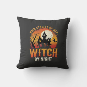 Coussin Sorcière Coiffeuse Halloween Design Vintage_1