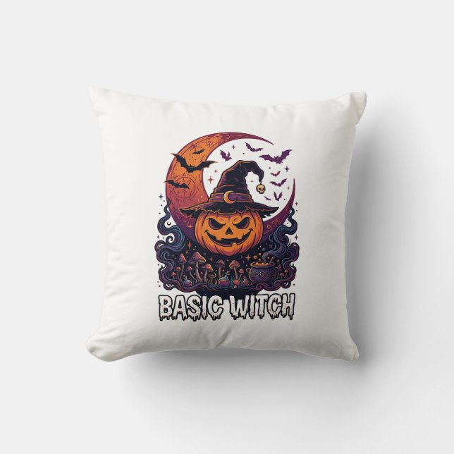 Coussin Sorcière de base Halloween Citrouille Croissant de (Recto)